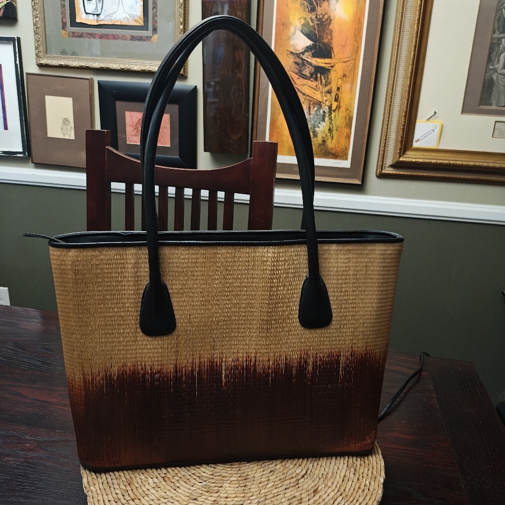 Classic Vintage Natural Fiber Le Sac Tote Bag